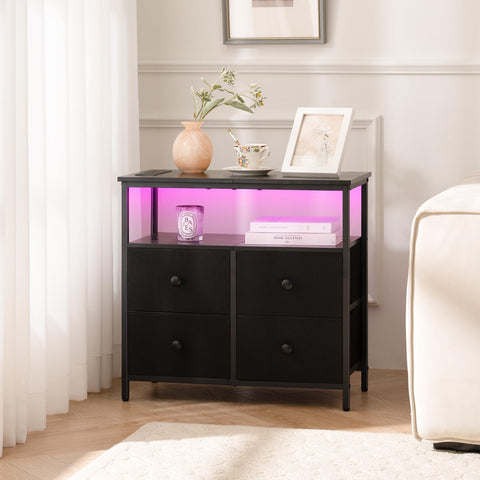 Yoobure bedside table open shelf holds phone and essentials within easy reach.