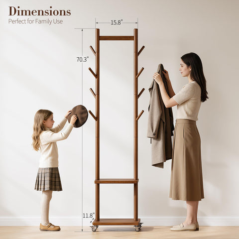 Yoobure coat rack with 8 hooks keeps daily wear organized at a glance.