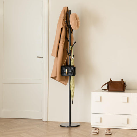 Yoobure coat rack eight hooks keeps jackets, hats, and bags organized