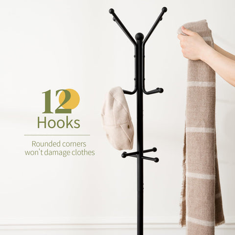Yoobure coat rack side view shows durable metal construction