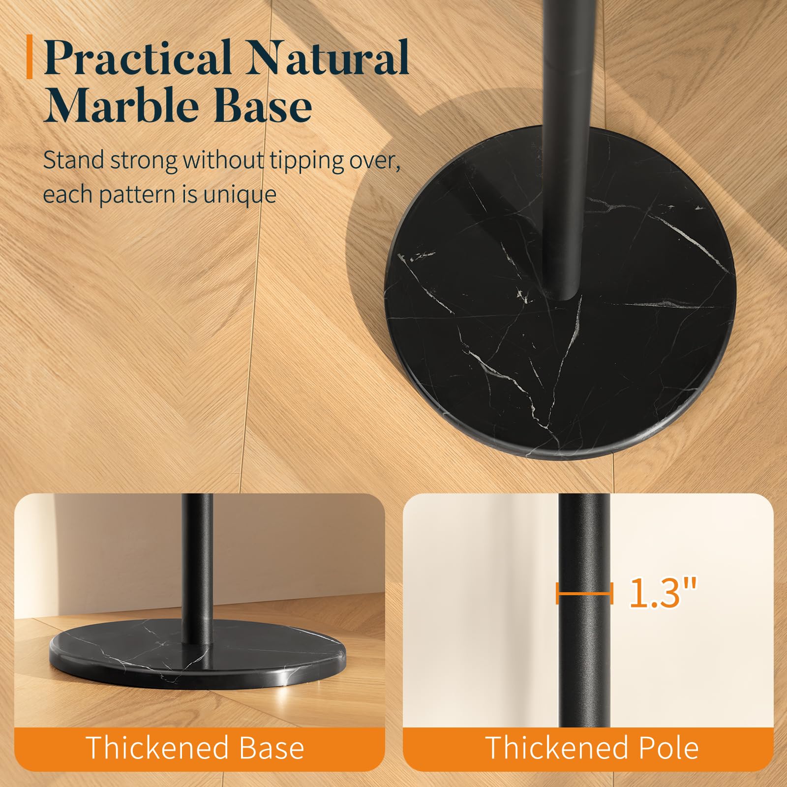 Yoobure coat rack with sturdy poles resists wobble for daily use
