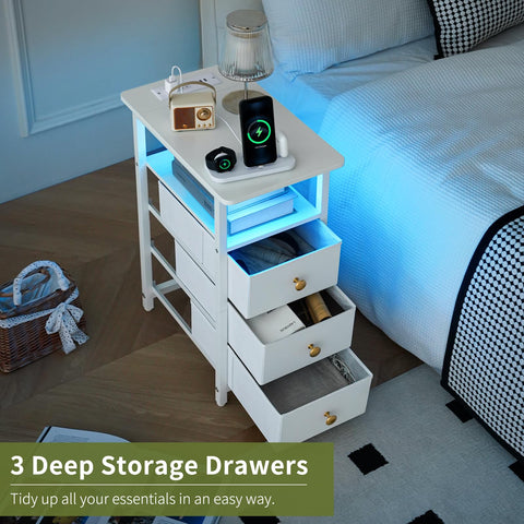 Yoobure compact bedside table ideal for small rooms and dorms.