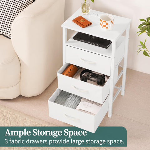 Yoobure compact night stand fits small spaces at 15.4 x 11.8 x 25.6 inches