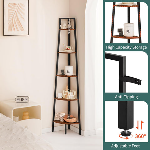 Yoobure corner shelf easy assembly with labeled parts and included tools for quick setup