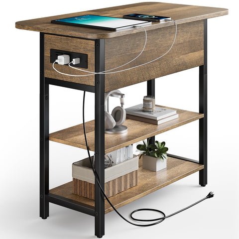 Yoobure end table with charging station showing convenient power near seating for charging devices
