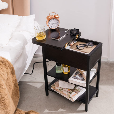 Yoobure end table durable with high top weight capacity and shelf support.