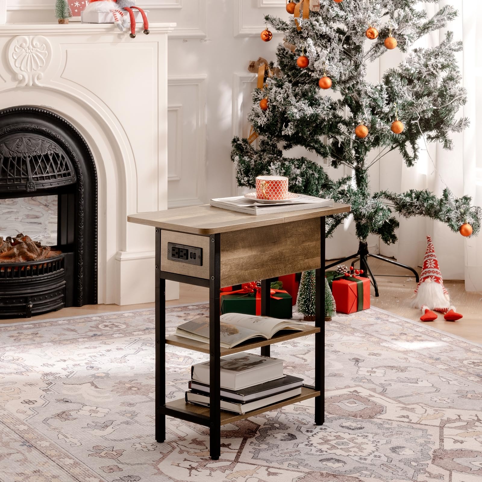 Yoobure end table durable particle board and steel frame for lasting support