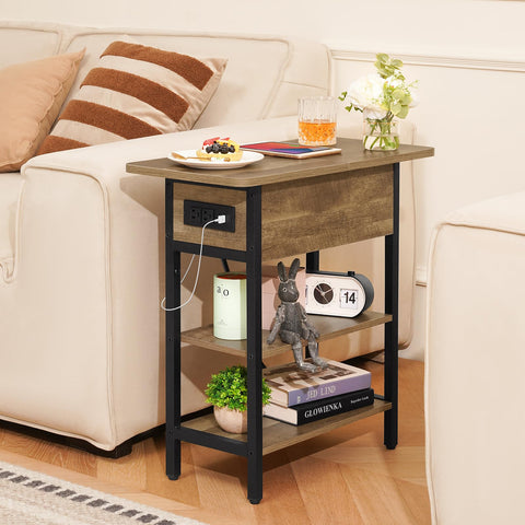 Yoobure end table flip-top drawer providing hidden storage beside the sofa