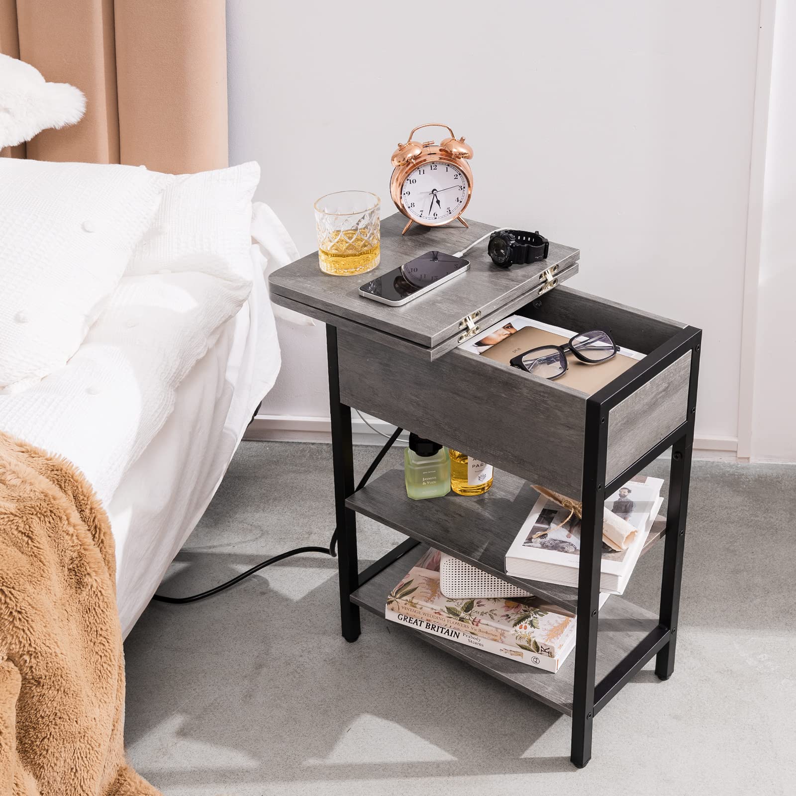 Yoobure end table rounded corners reduce bump risk.