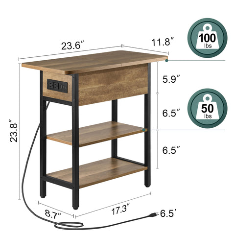 Yoobure end table USB outlets enabling quick charging within arm reach