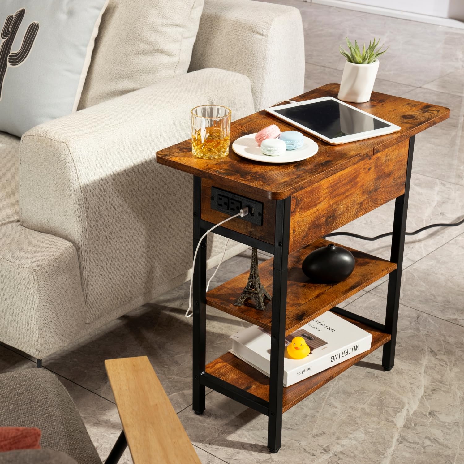 Yoobure strong top supports up to 100 lbs for drinks, lamps or devices.