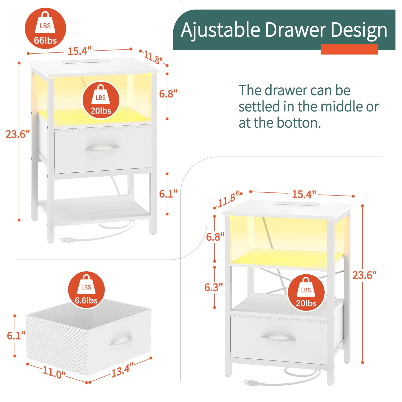 Yoobure living room storage end table with drawer suits small spaces.