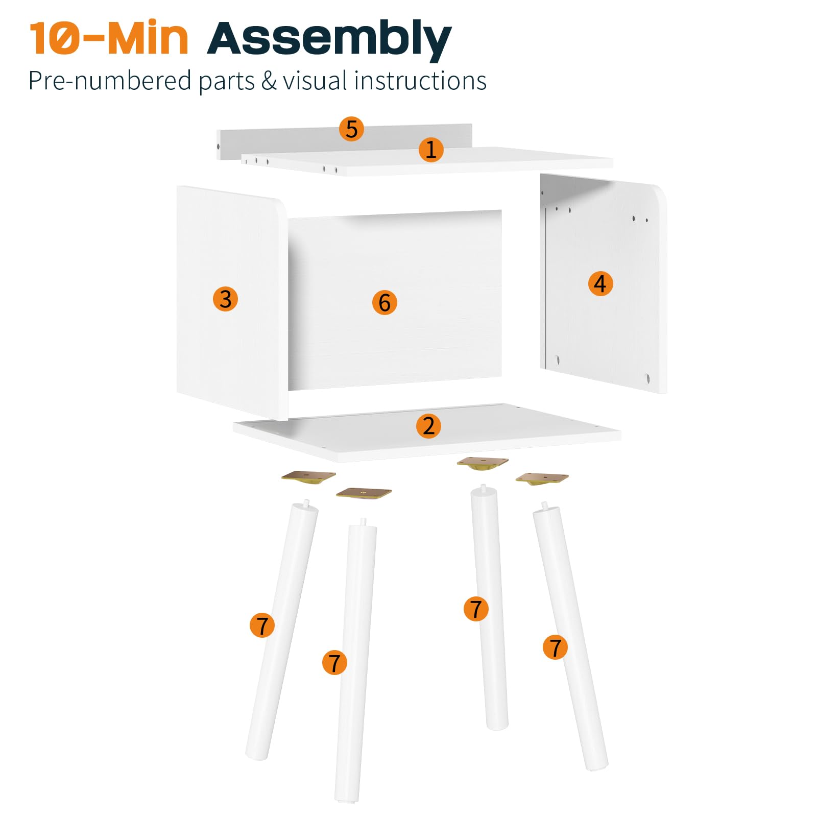 Yoobure mid-century nightstand is ideal for dorm rooms and study areas.