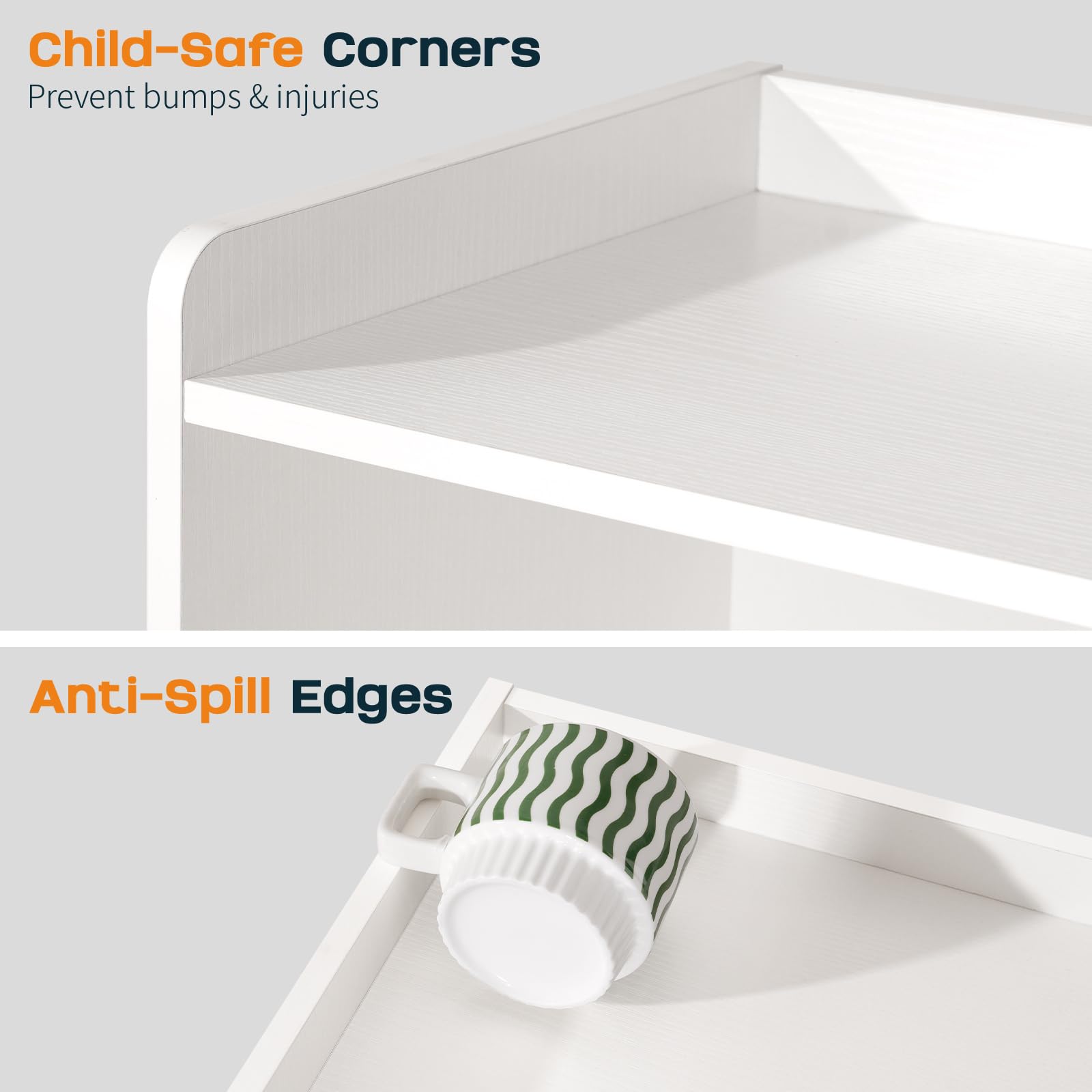 Yoobure mid-century nightstand easy assembly with a clear guide.