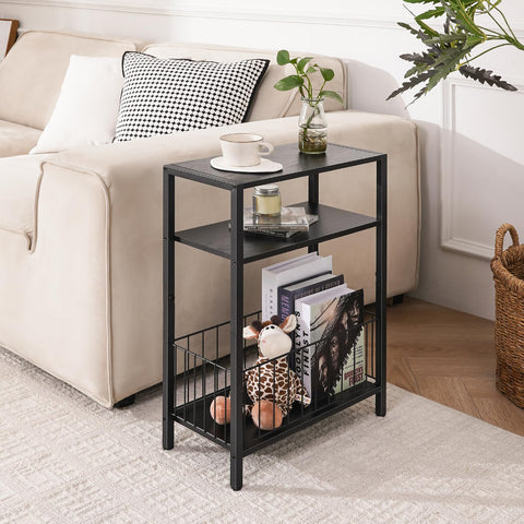 Yoobure narrow side table front view shows compact design