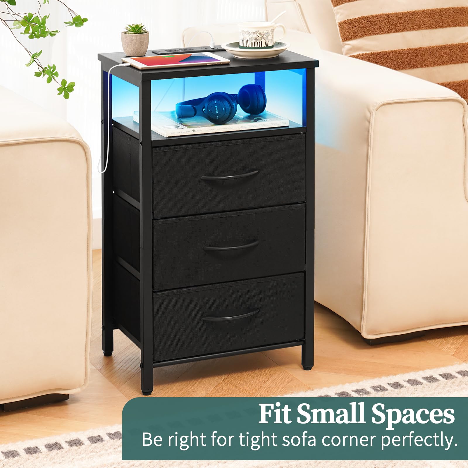 Yoobure night stand durable frame supports daily use with stability