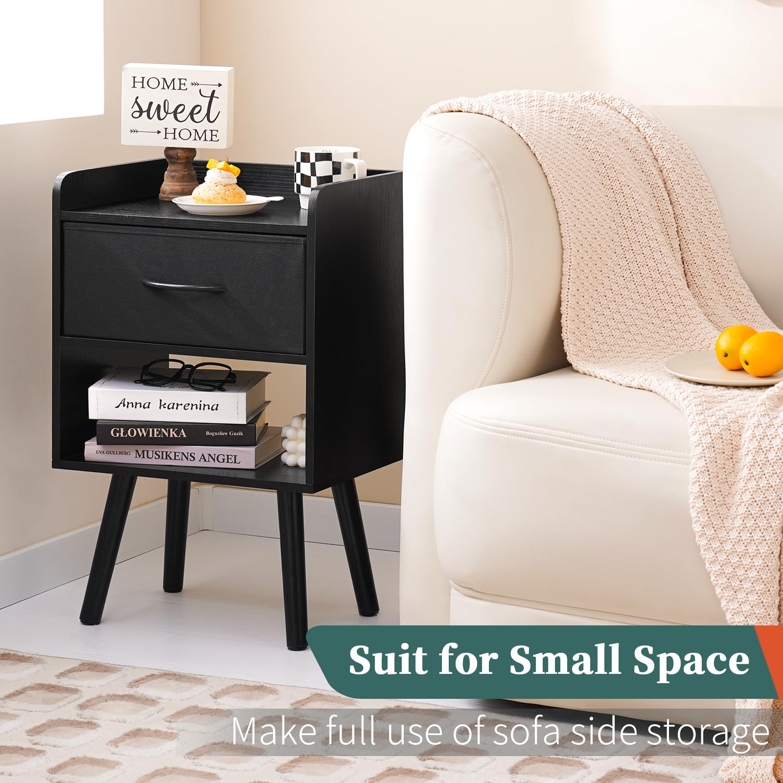 Yoobure night stand non slip feet protect floors and reduce noise