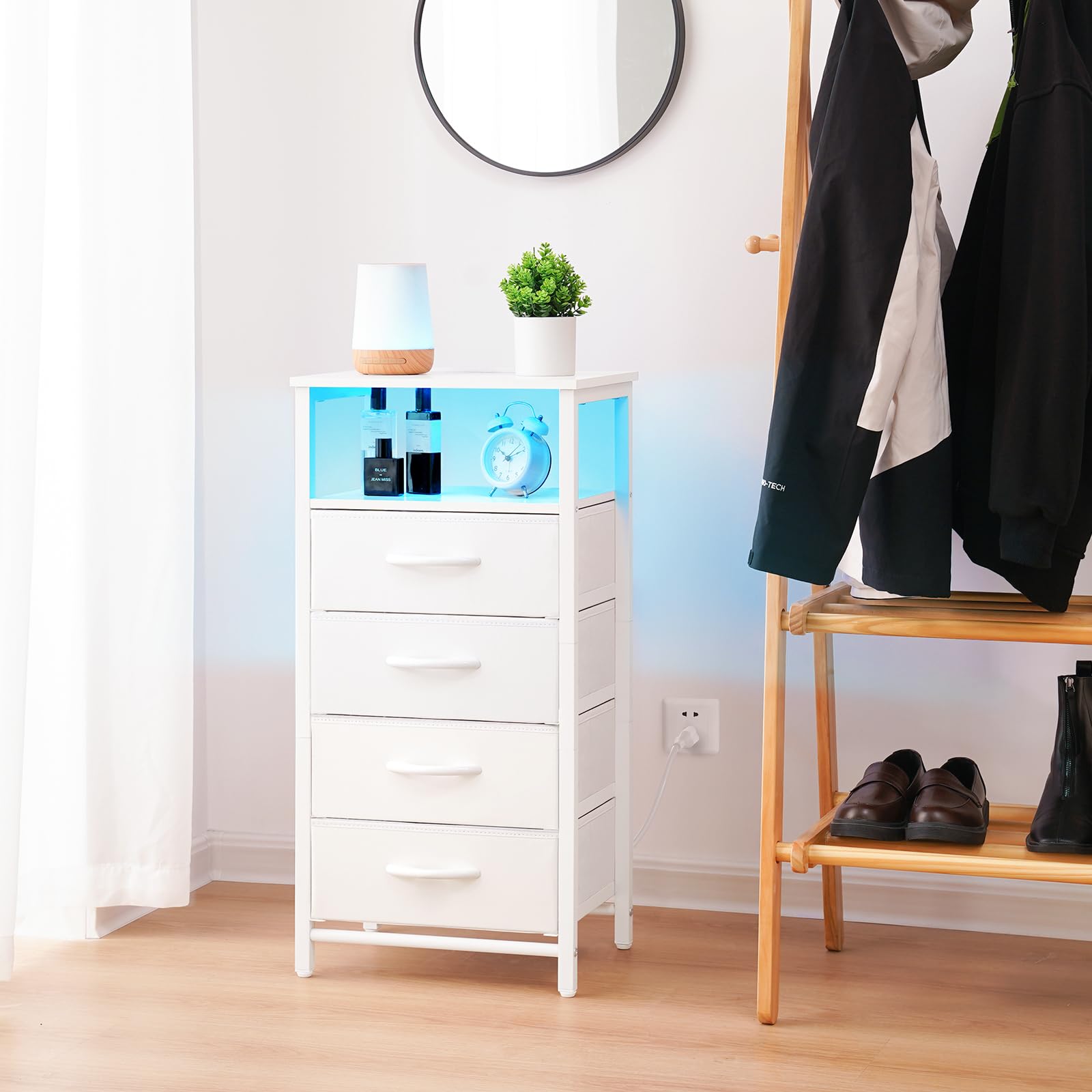 Pair two Yoobure night stands for balanced lighting and easy access.