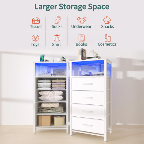 Tall design maximizes storage without crowding space in the Yoobure night stand.