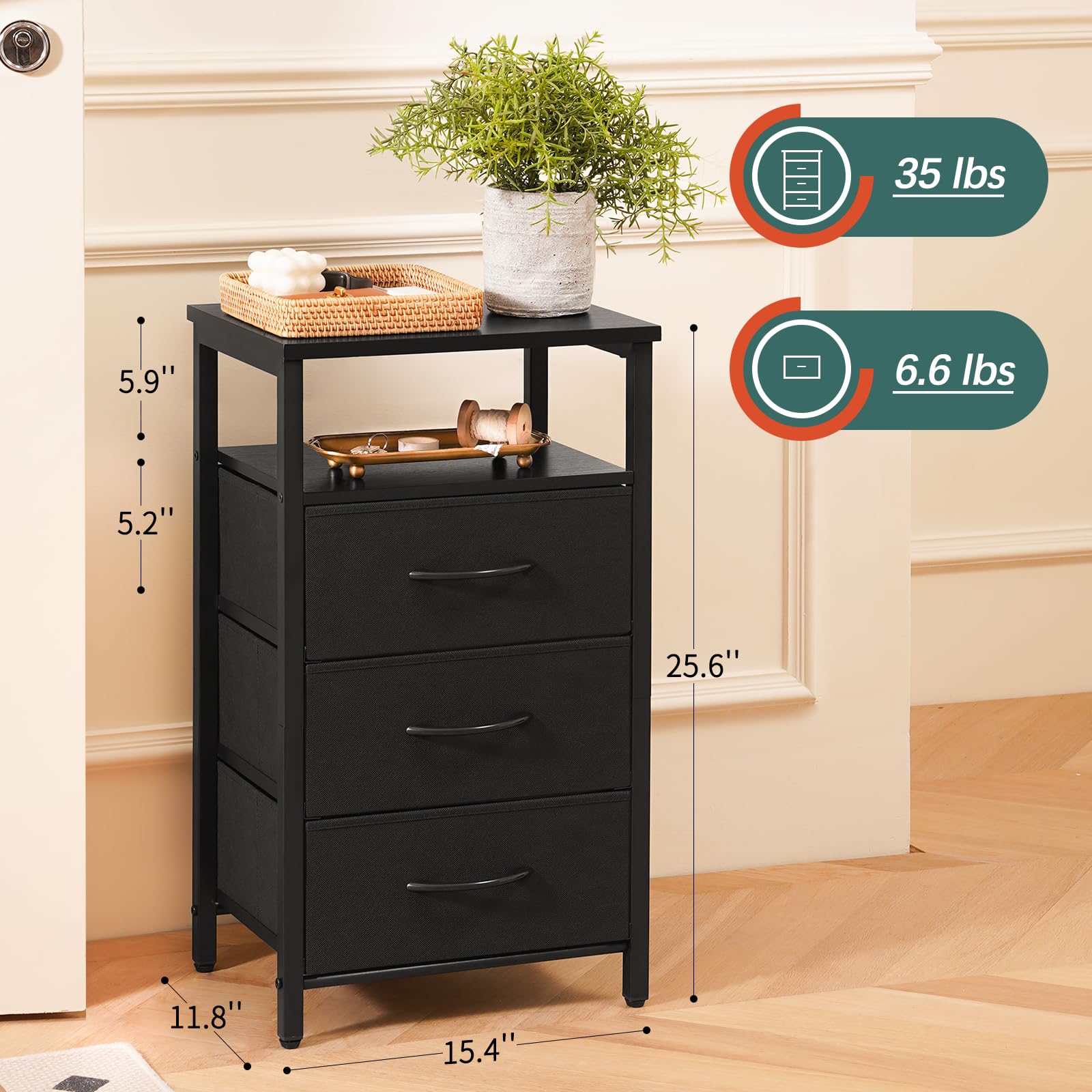 Yoobure night stand USB ports for convenient device charging overnight