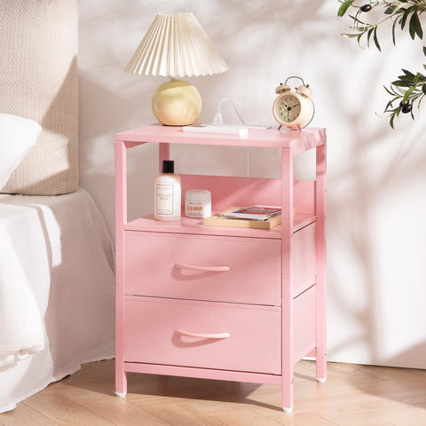Yoobure nightstand adjustable feet stabilize on uneven floors.