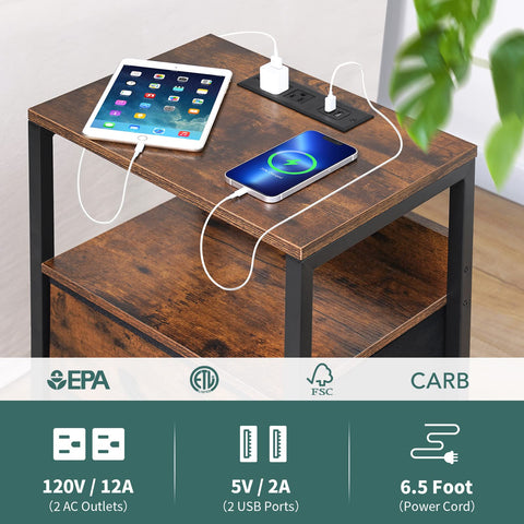 Yoobure nightstand four adjustable feet prevent wobble and protect floors