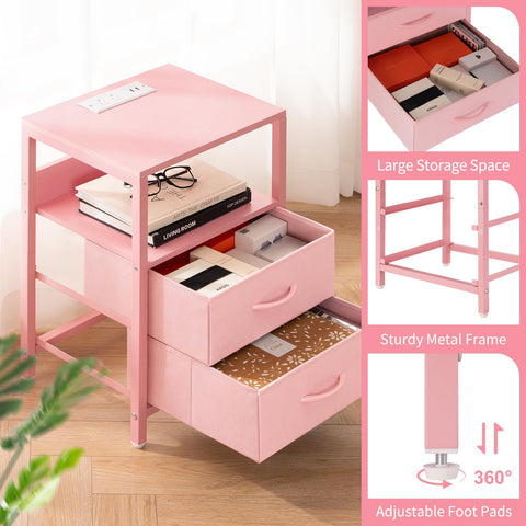Yoobure nightstand assembly video and labeled parts simplify setup.
