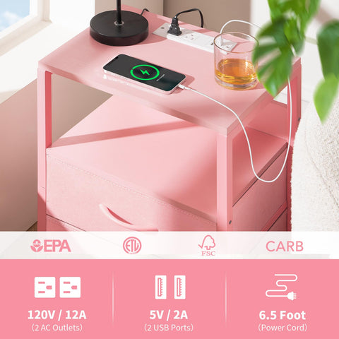 Yoobure nightstand bedside setup supports quick daily routines.