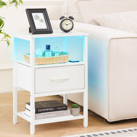 Yoobure nightstand with charging station keeps devices powered and organized beside your bed.