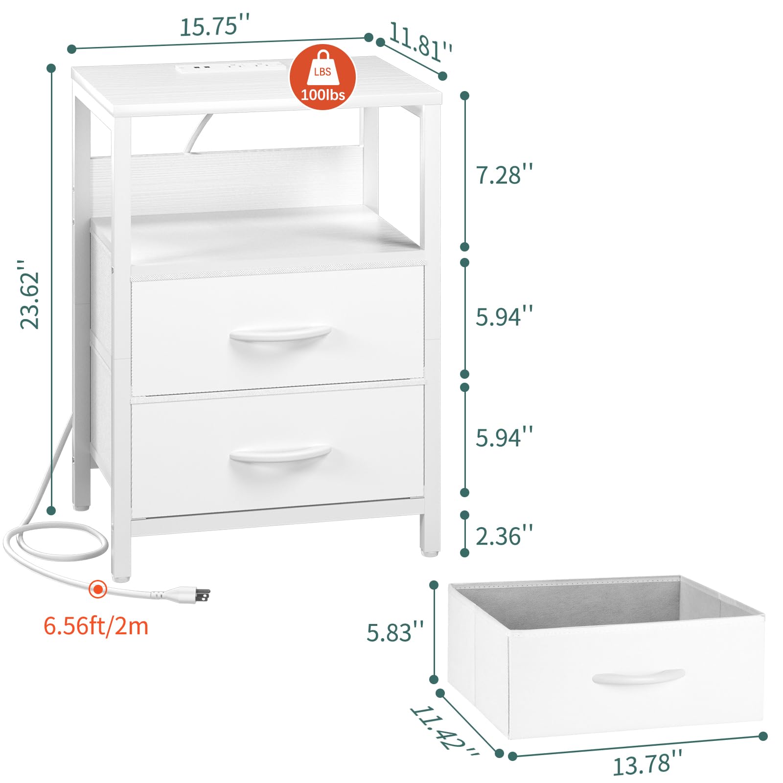 Yoobure nightstand compact design fits tight bedrooms without sacrificing storage.