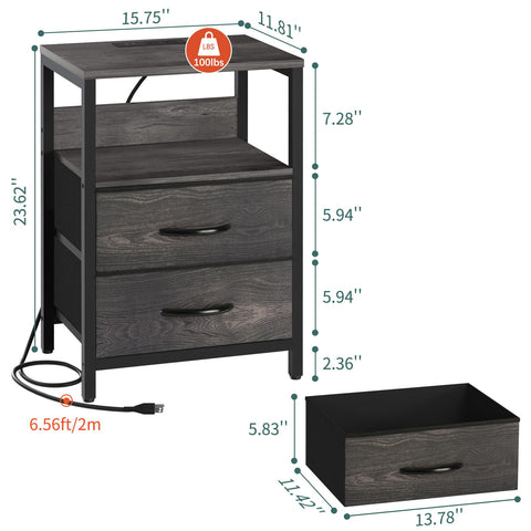 Yoobure nightstand features durable wood and steel construction for daily use.