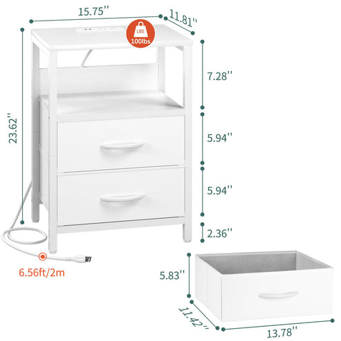 Yoobure nightstand easy assembly with labeled parts and tools included