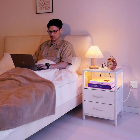 Yoobure nightstand ships with easy-assembly steps and tools for quick setup.
