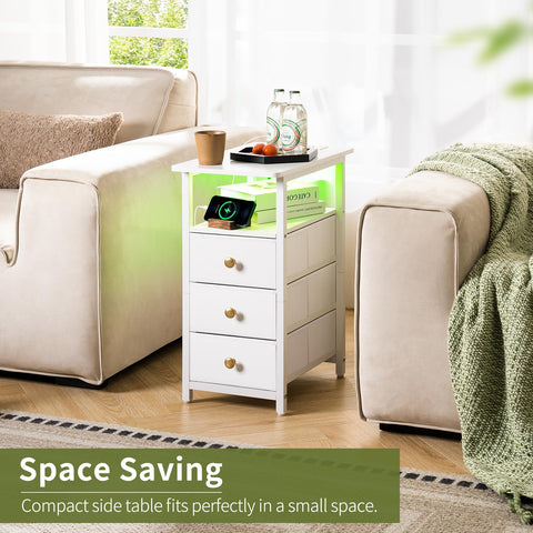 Yoobure nightstand fabric drawers help organize daily items neatly.