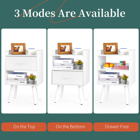 Yoobure nightstand with non-slip foot pads protects floors.