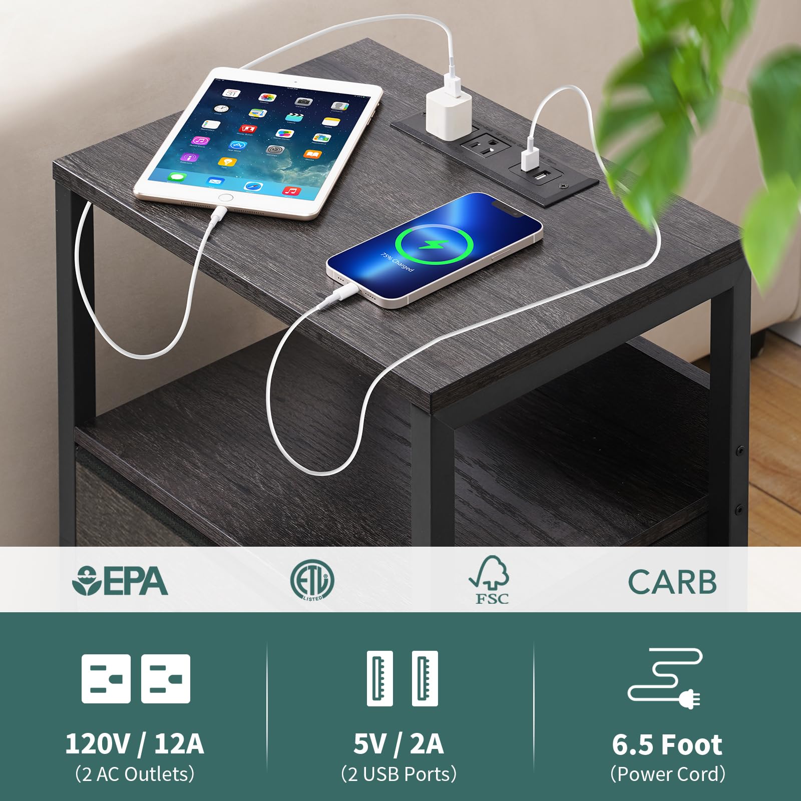 Yoobure nightstand designed for small spaces without crowding the room.