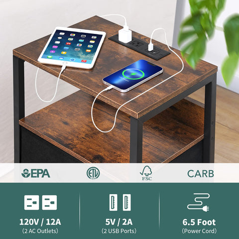 Yoobure nightstand small space solution fits tight bedrooms