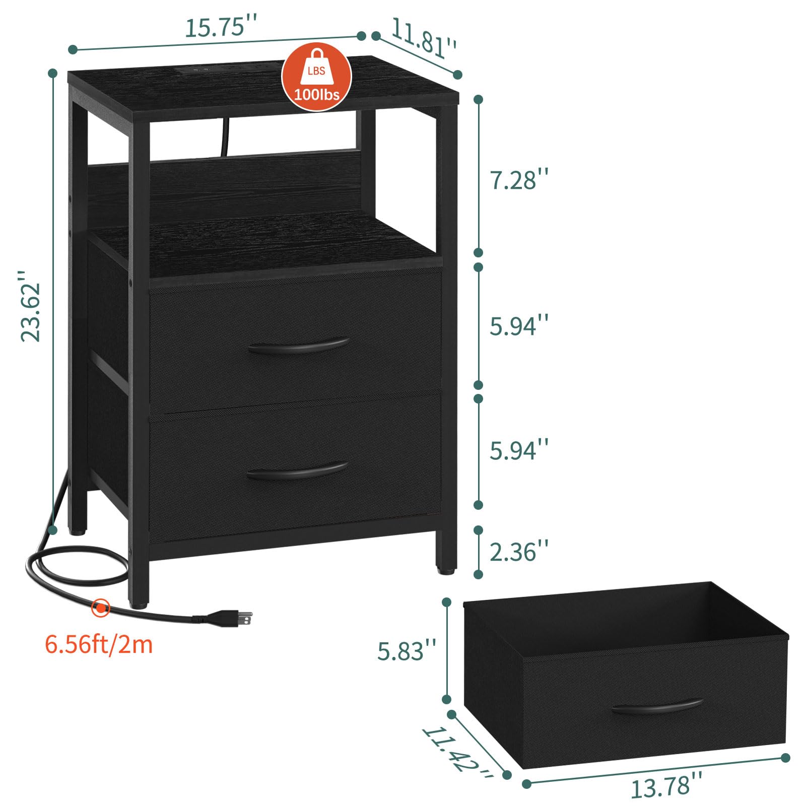 Space-saving bedside table fits small rooms without crowding