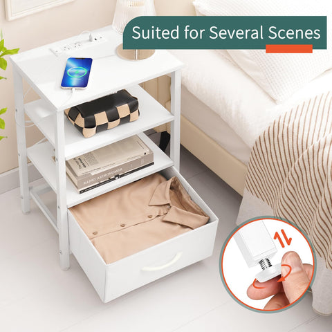 Yoobure sturdy bedside table features reinforced back brace for lasting stability.