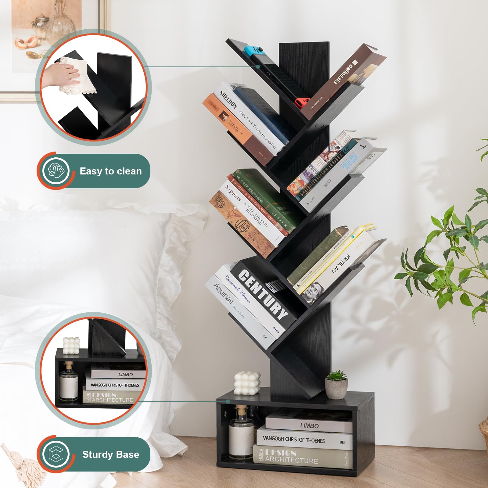 Yoobure Tree Bookshelf in a room setting, blending with décor and furniture.