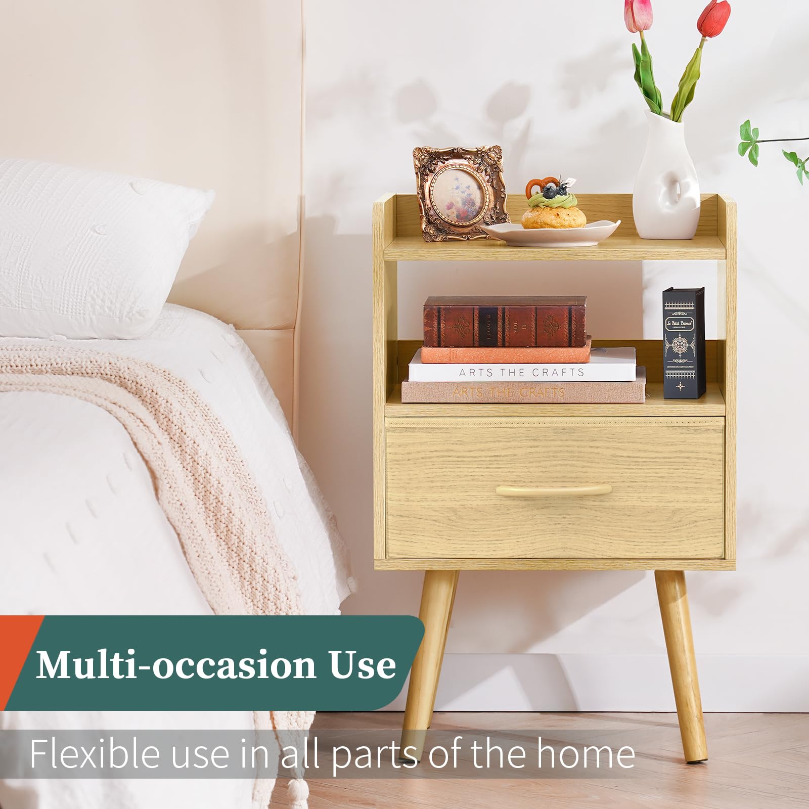 Yoobure nightstand is versatile for bedroom, living room, or entryway