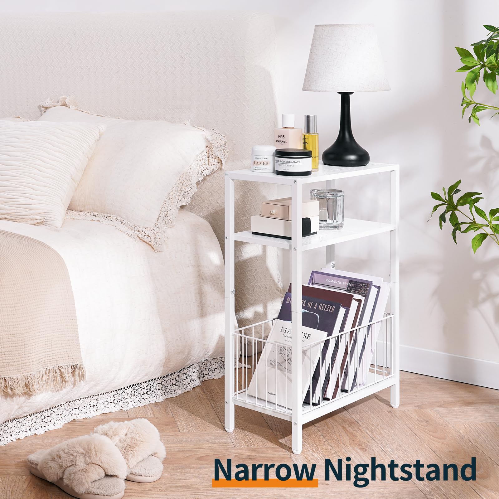 Yoobure white nightstand adds sleek storage to bedroom