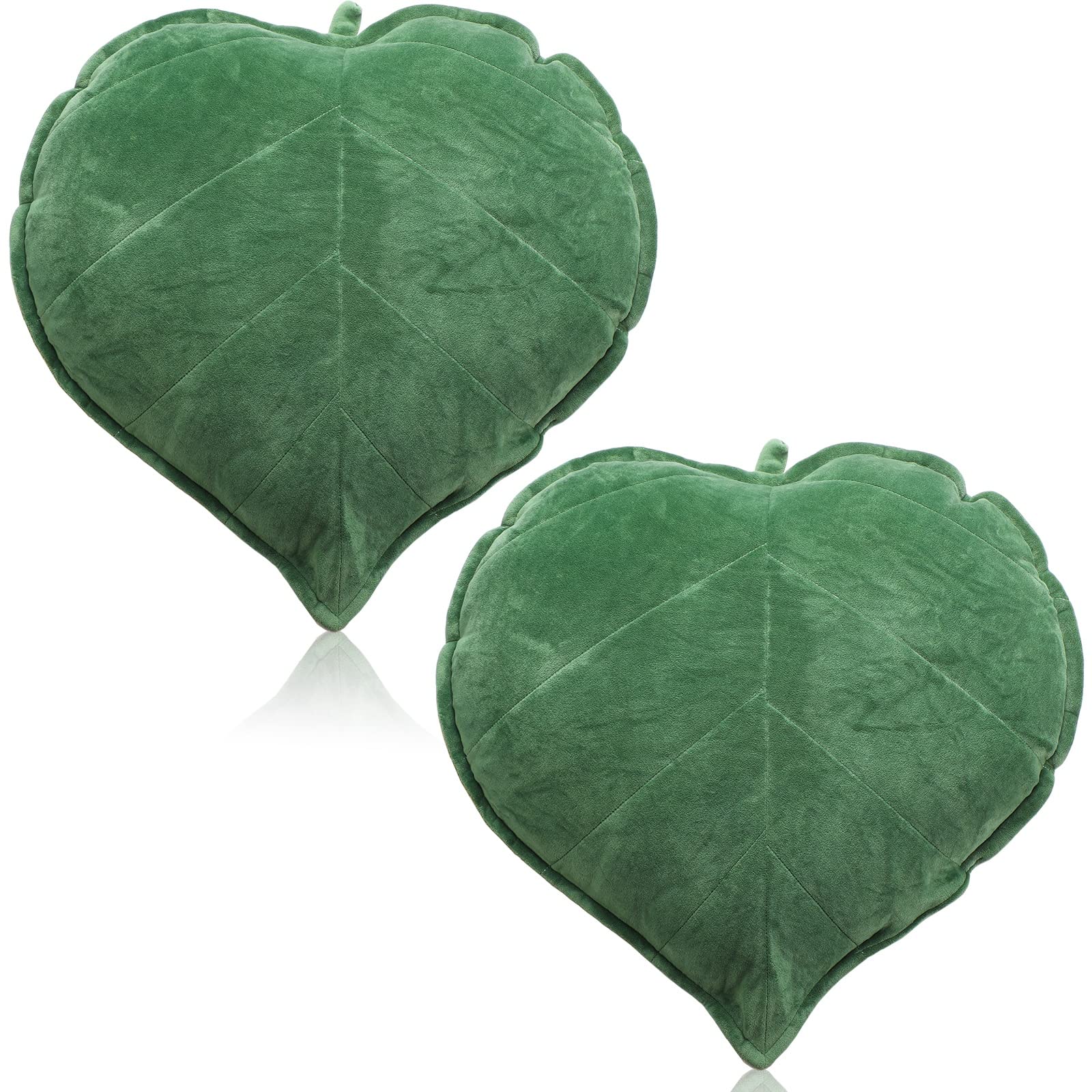Yookeer 2pcs leaf-shaped throw pillows with 3D leaf design provide cozy sofa cushions.