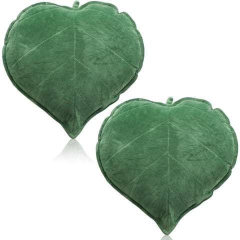 Yookeer 2pcs leaf-shaped throw pillows with 3D leaf design provide cozy sofa cushions.