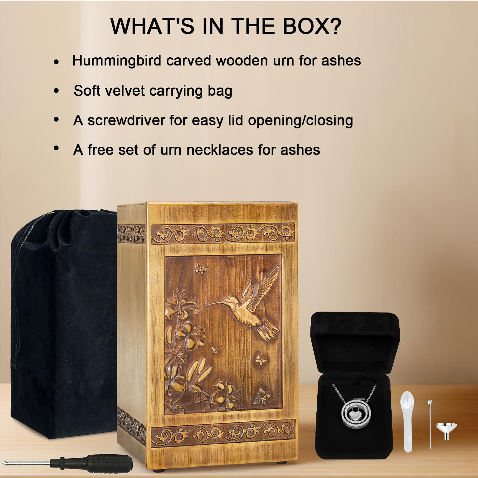 YOOKOOABLE urn bottom screws and rubber feet protect surfaces