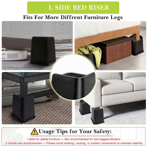 Yookwutar 6-inch risers with anti-slip bottom protect floors