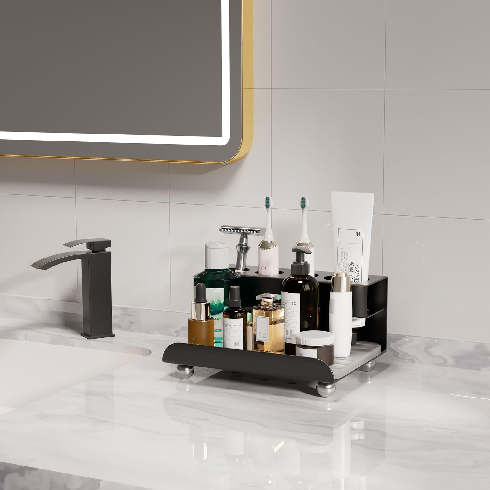 YOOLENS easy-clean bathroom organizer; damp-wipe friendly for quick maintenance.