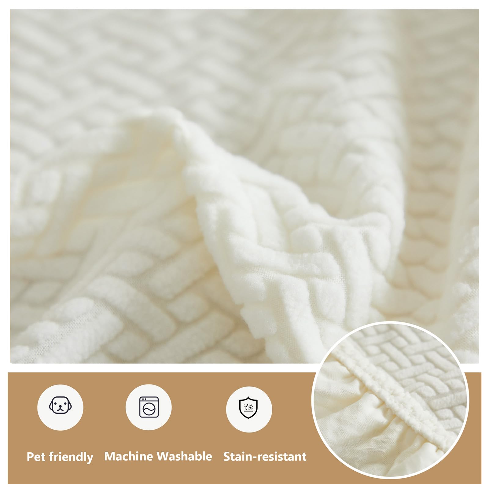 Yoovat cream texture adds warm, refined ambiance to living room