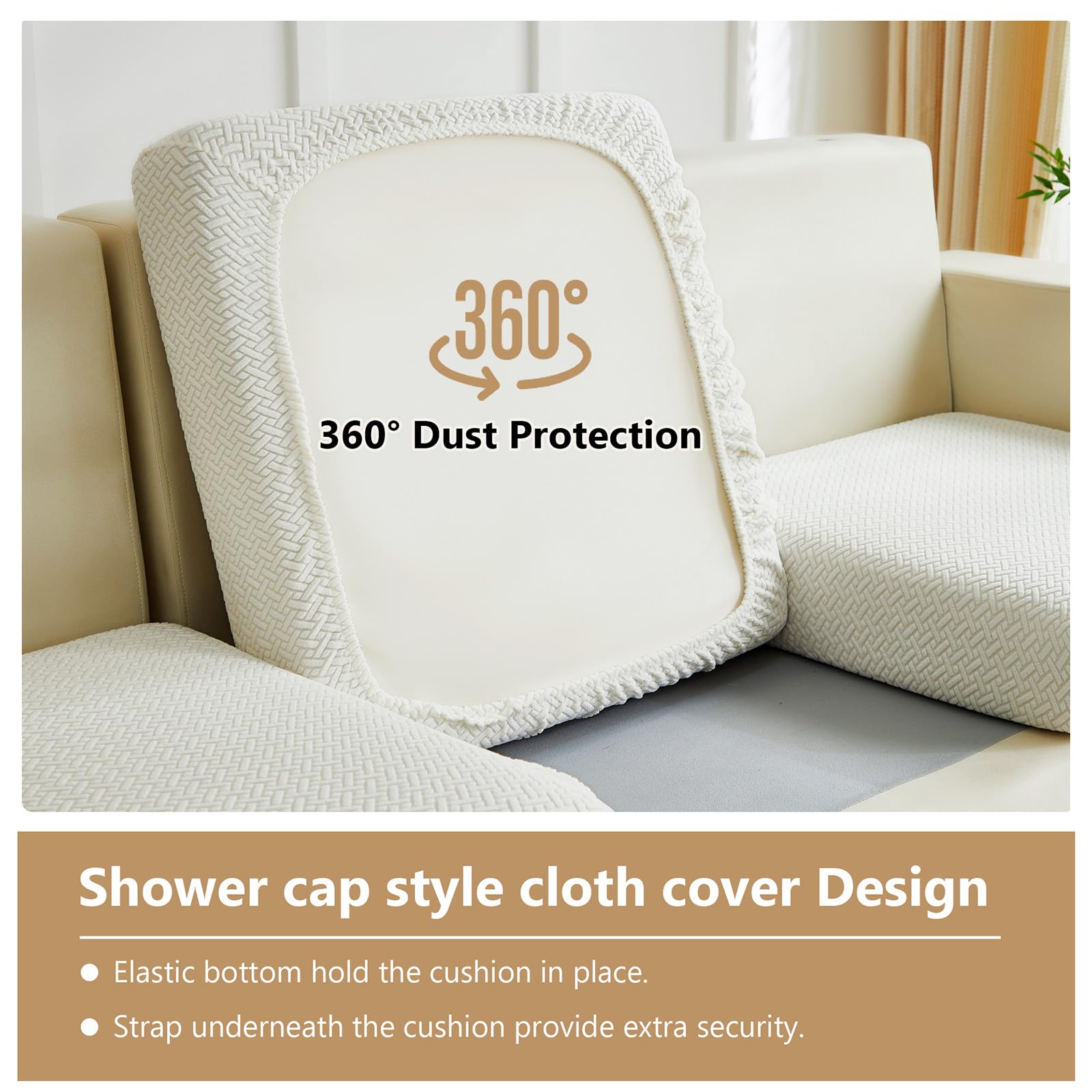 Yoovat cushion cover with elastic straps for quick, secure installation