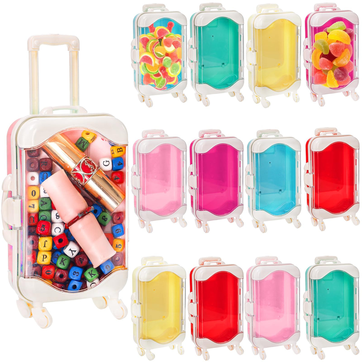 Yopay mini suitcase candy box pink for party favors and gifts